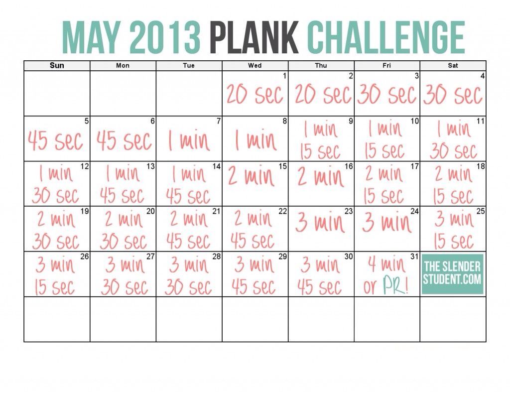 30 day plank challenge printable in word 80