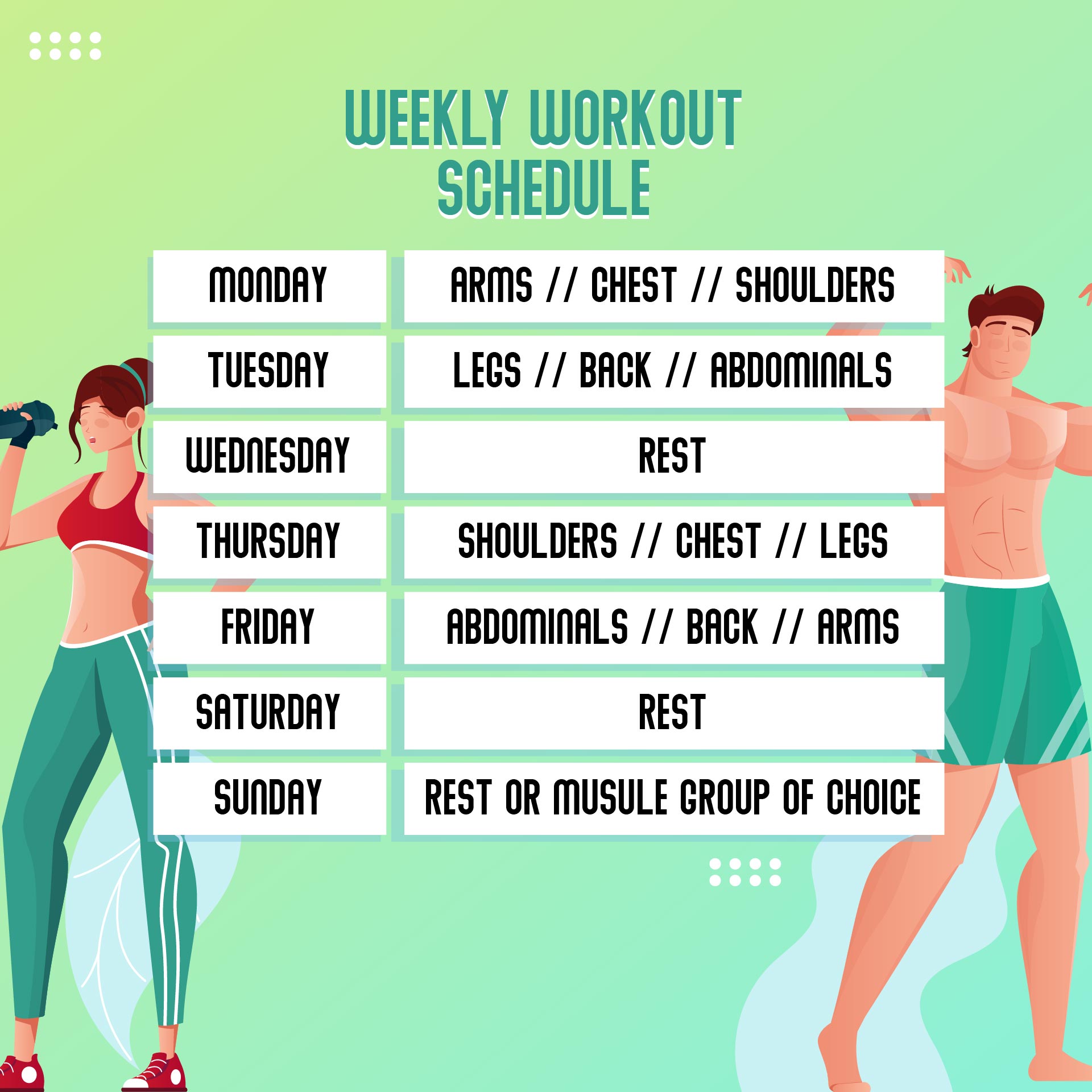 30 day printable workout schedule 13