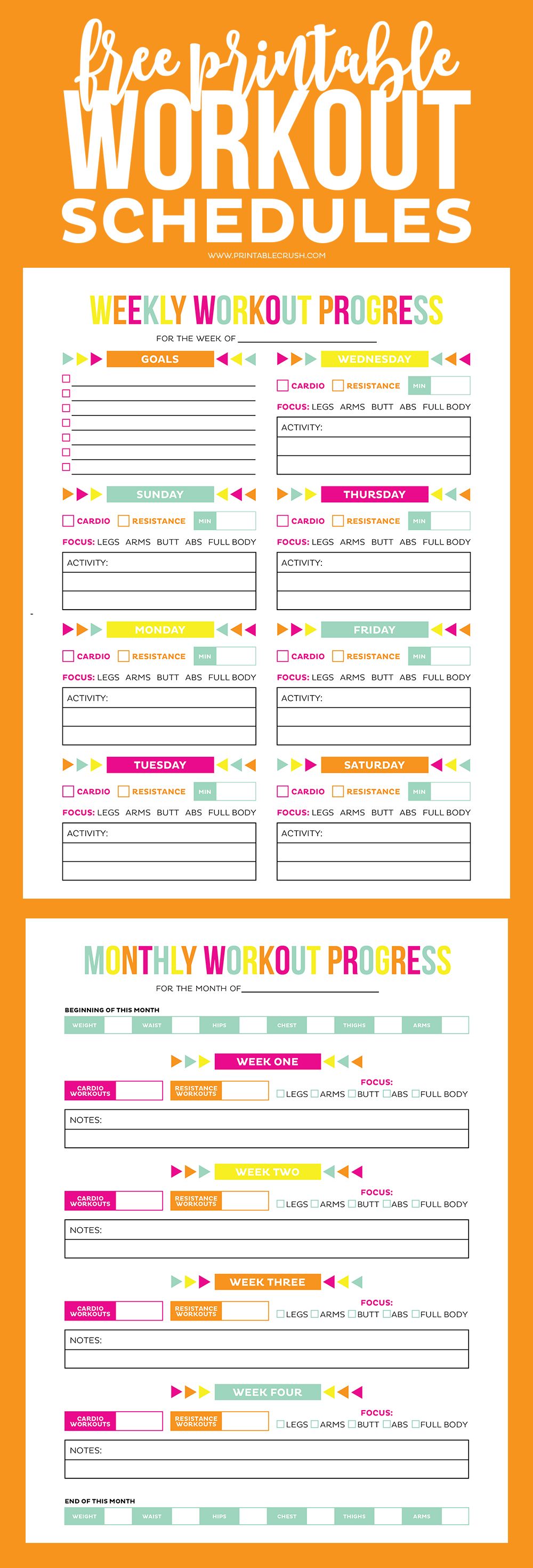 30 day printable workout schedule 14