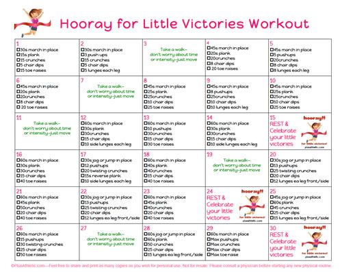 30 day printable workout schedule 31
