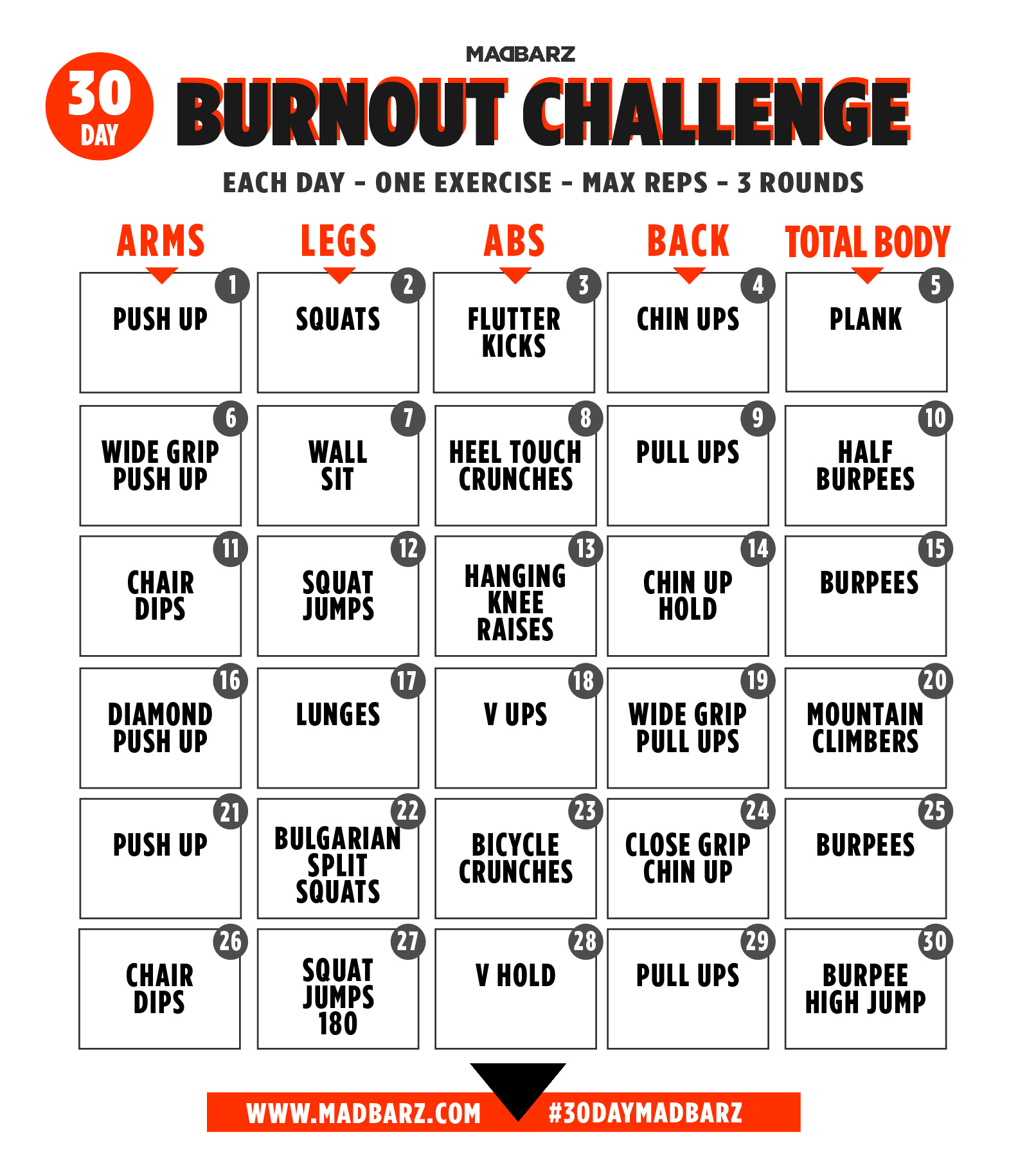 30 day printable workout schedule 34