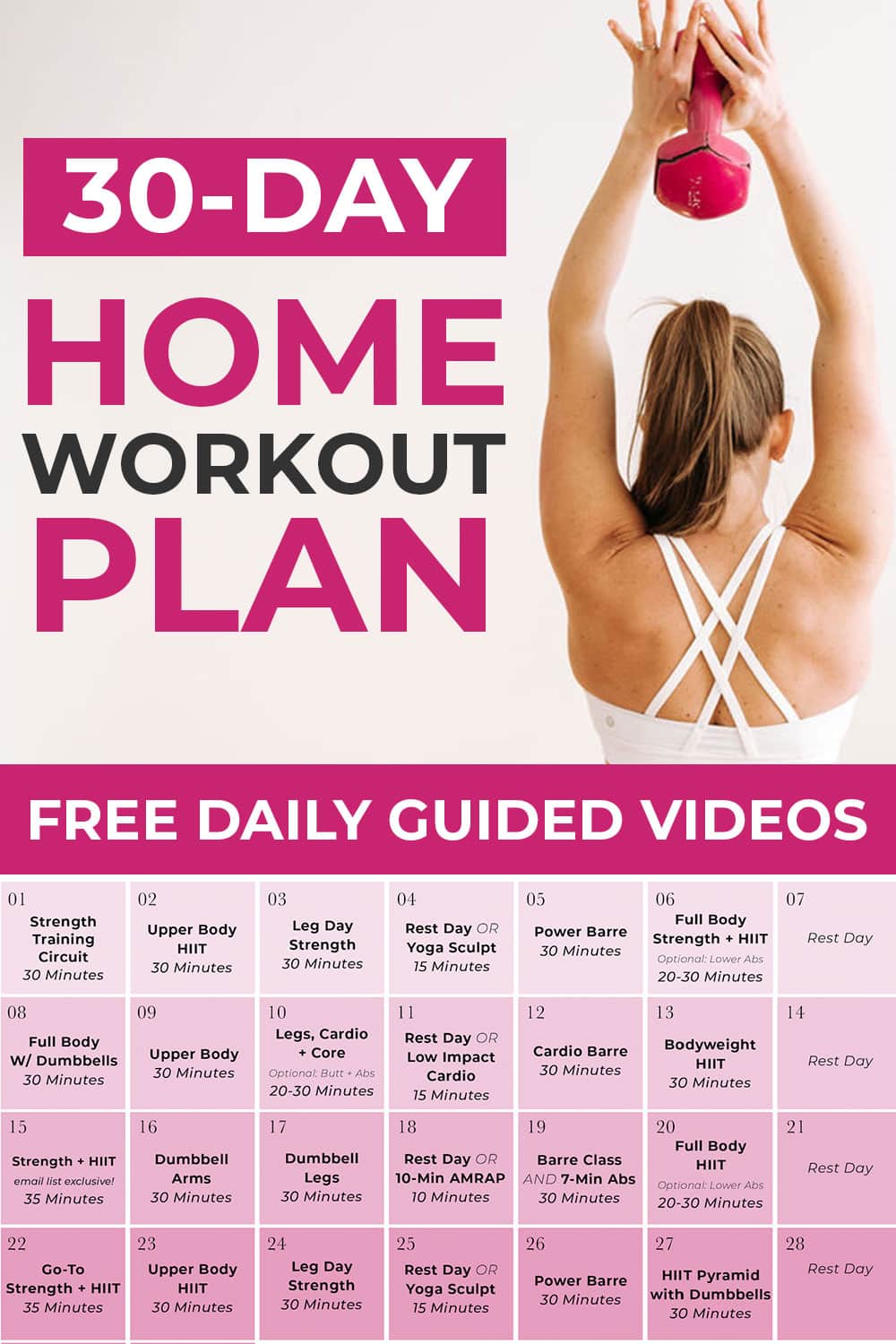 30 day printable workout schedule 4