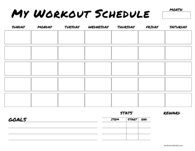 30 day printable workout schedule 42