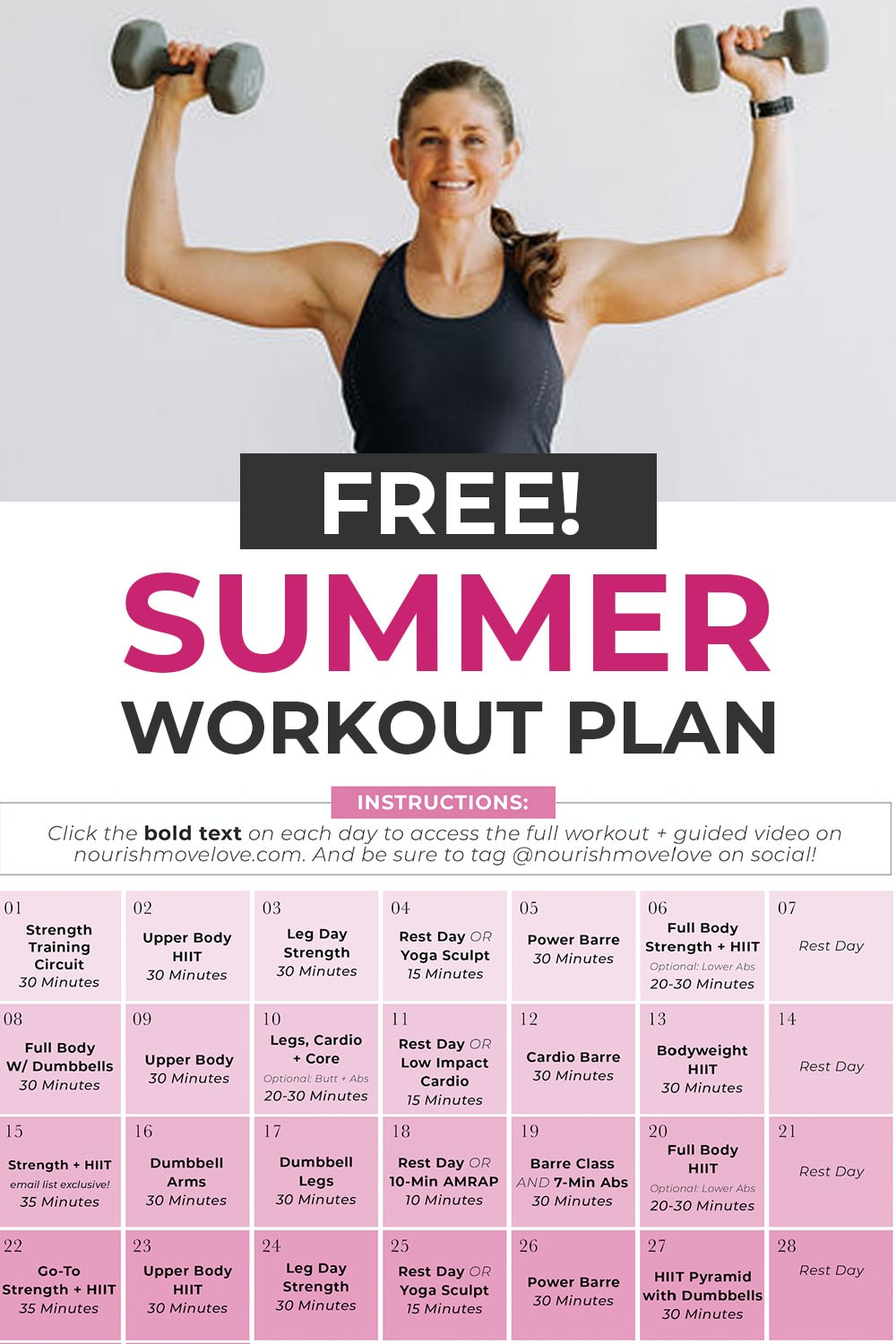 30 day printable workout schedule 48