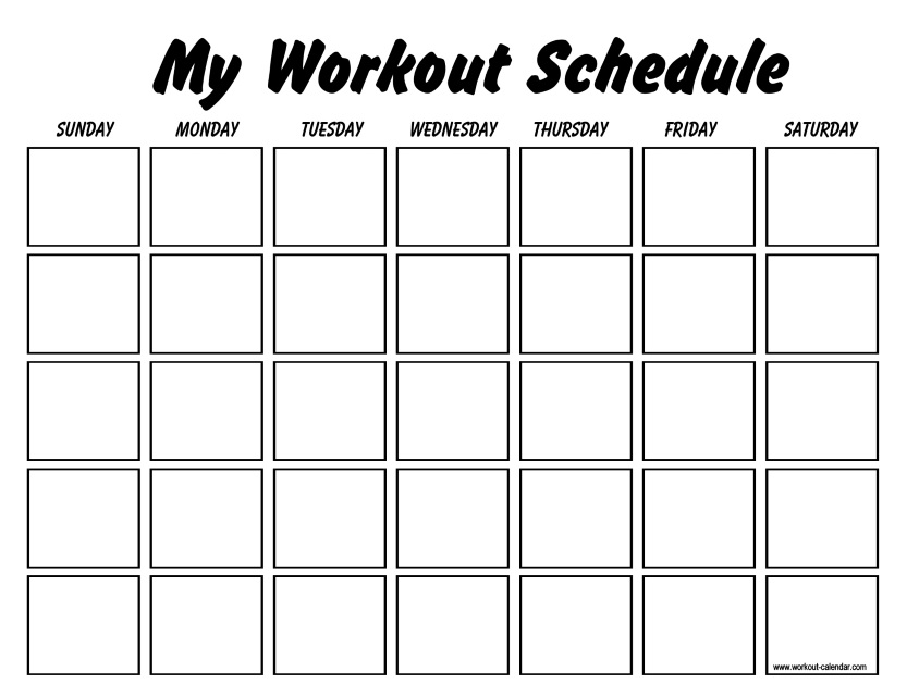 30 day printable workout schedule 60