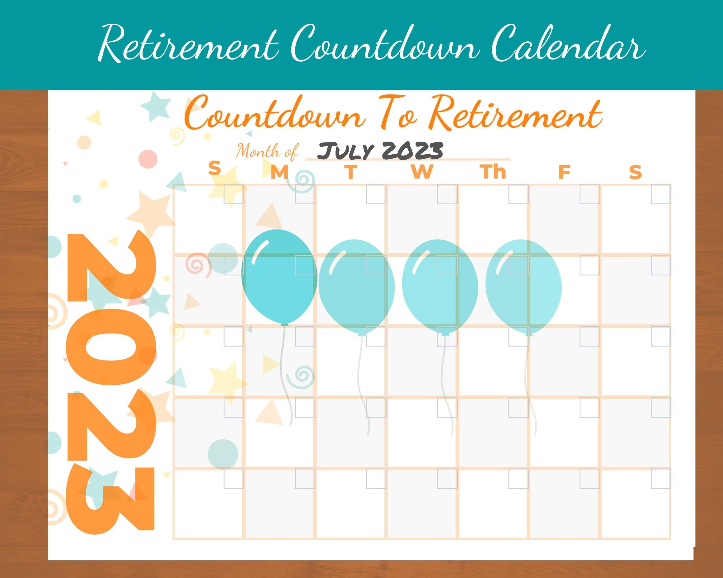 30 day retirement countdown coloring calendar 1