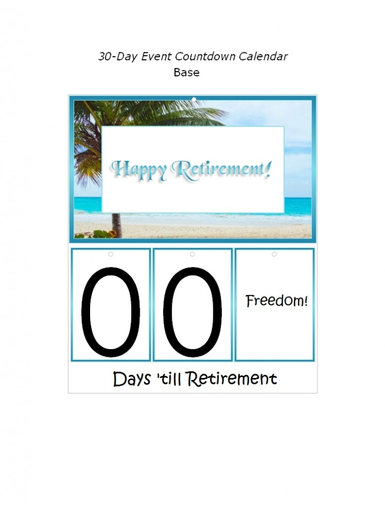 30 day retirement countdown coloring calendar 23