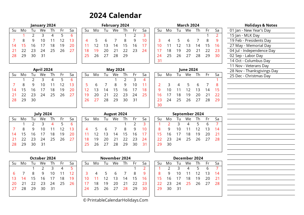 52 week numbered calendar 2024 15