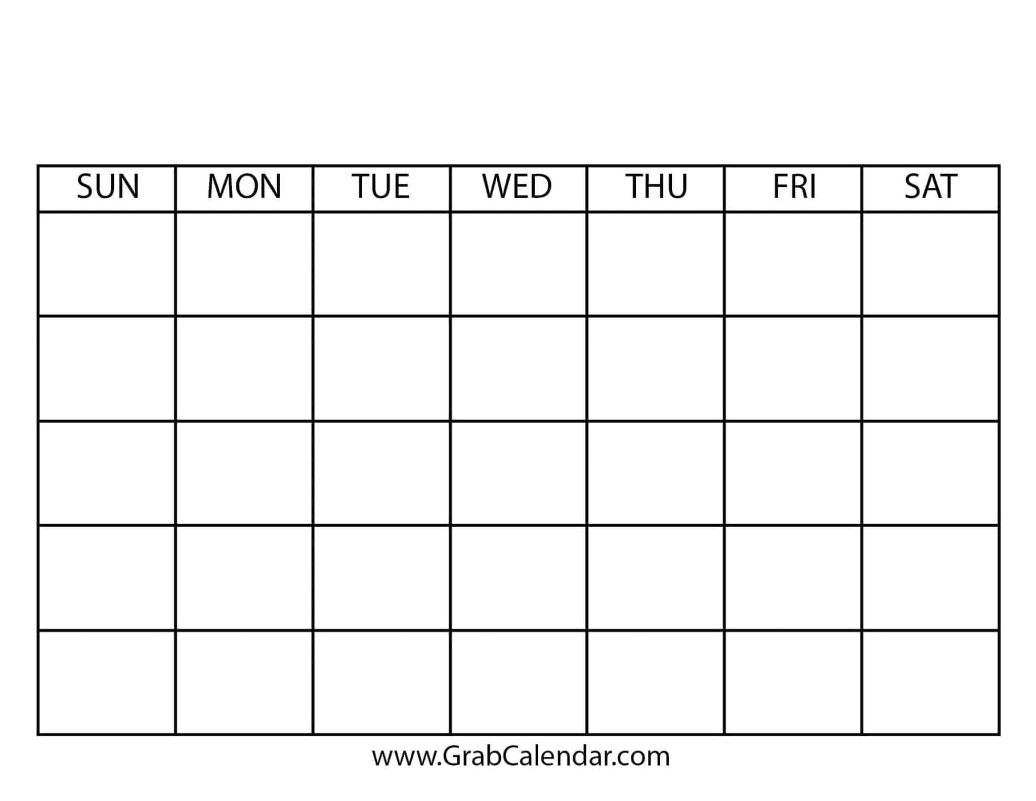 7 day blank calendar printable 31