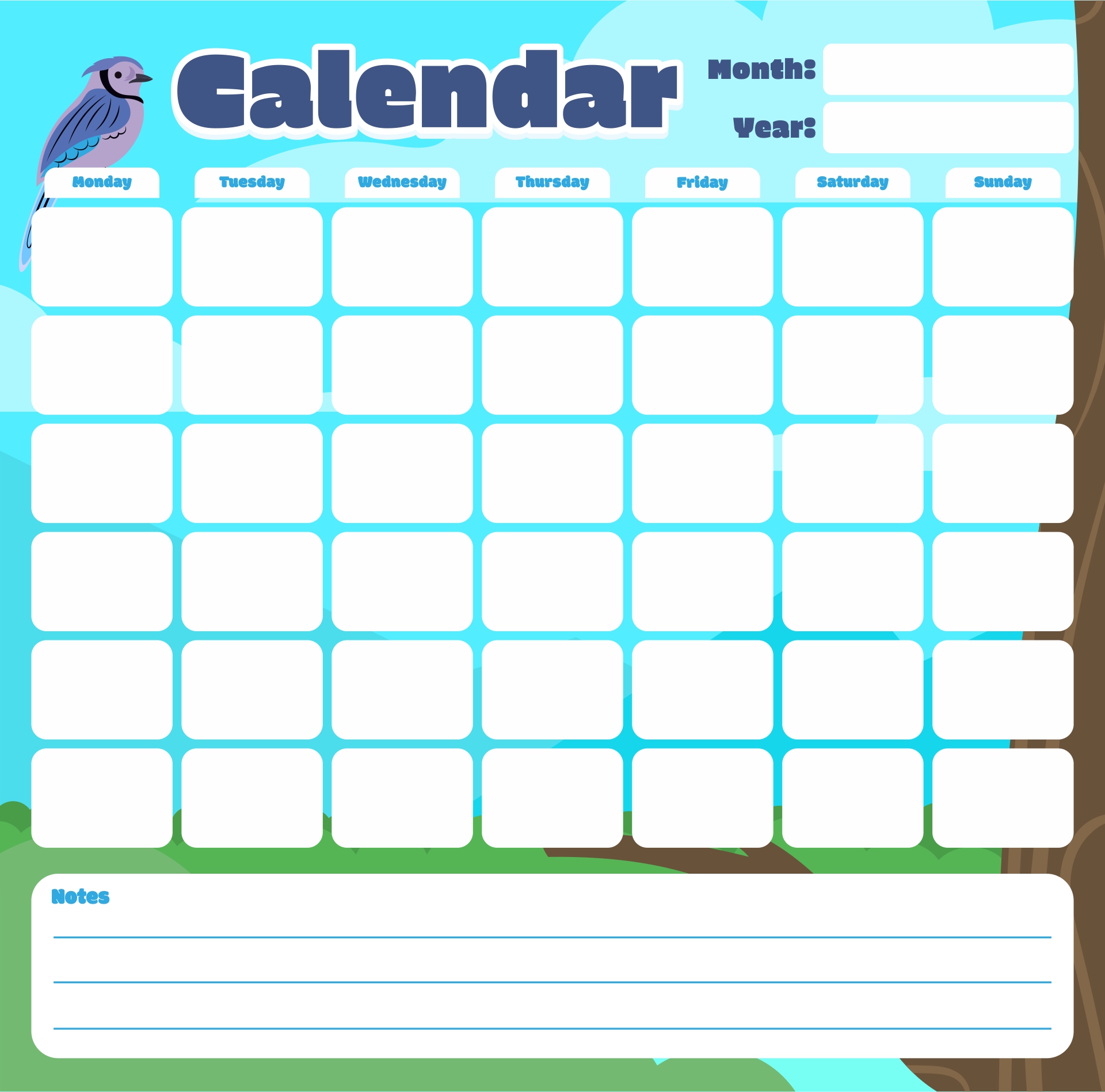 7 day blank calendar printable 39