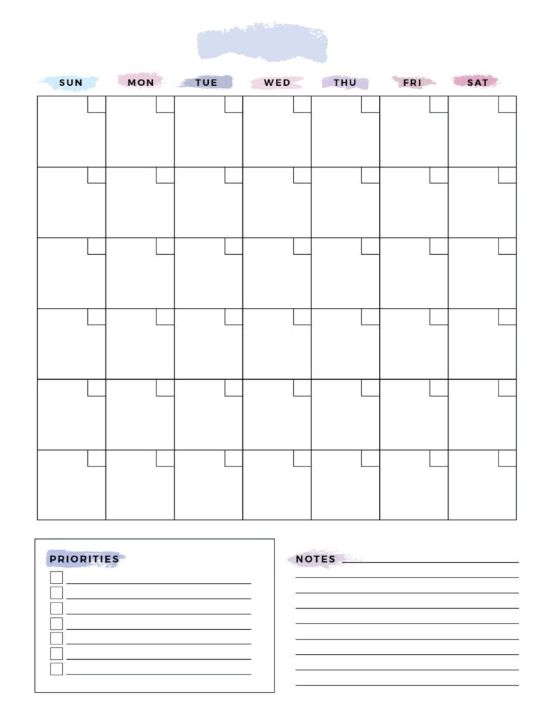 7 day blank calendar printable 61