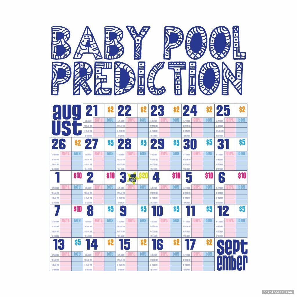 baby calendar free guess 101
