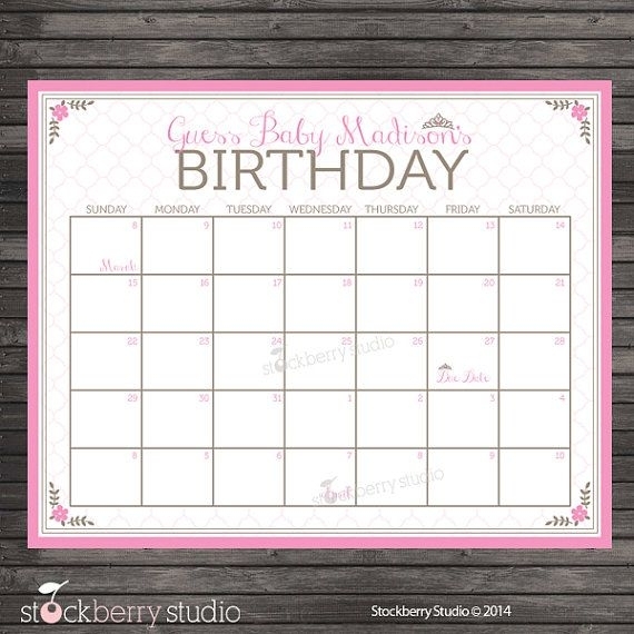 baby calendar free guess 21