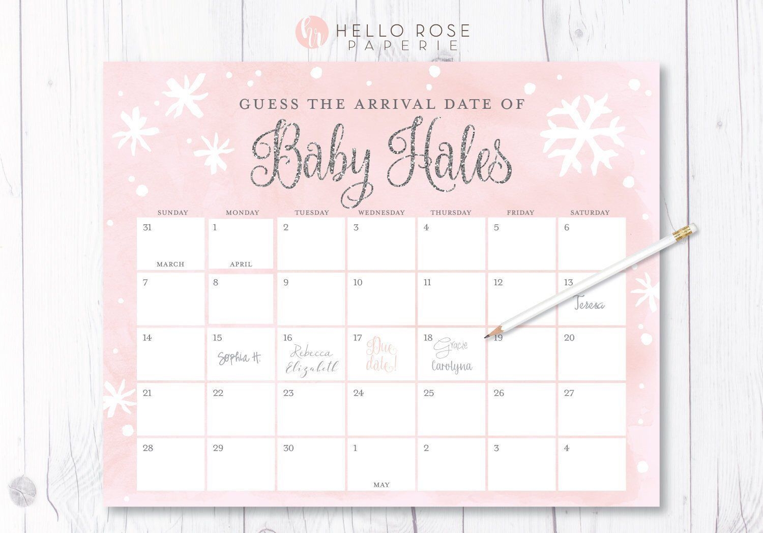 baby calendar free guess 34