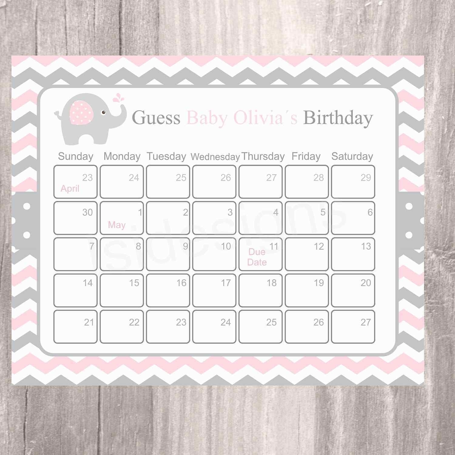 baby calendar free guess 85