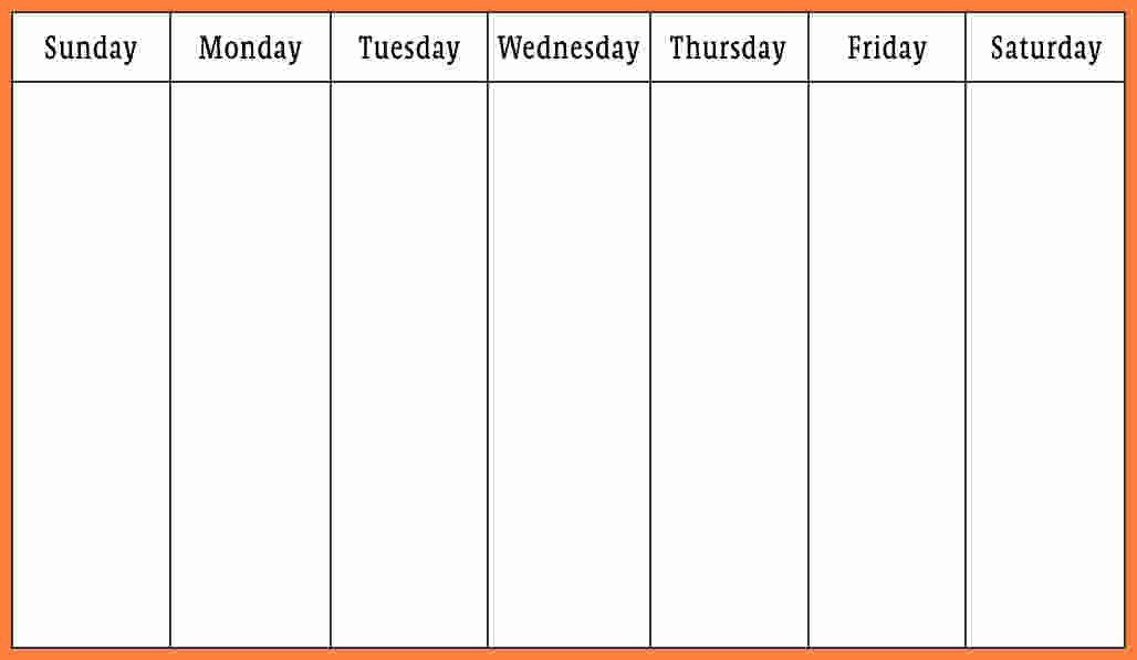 blank 7 day calendar template 16