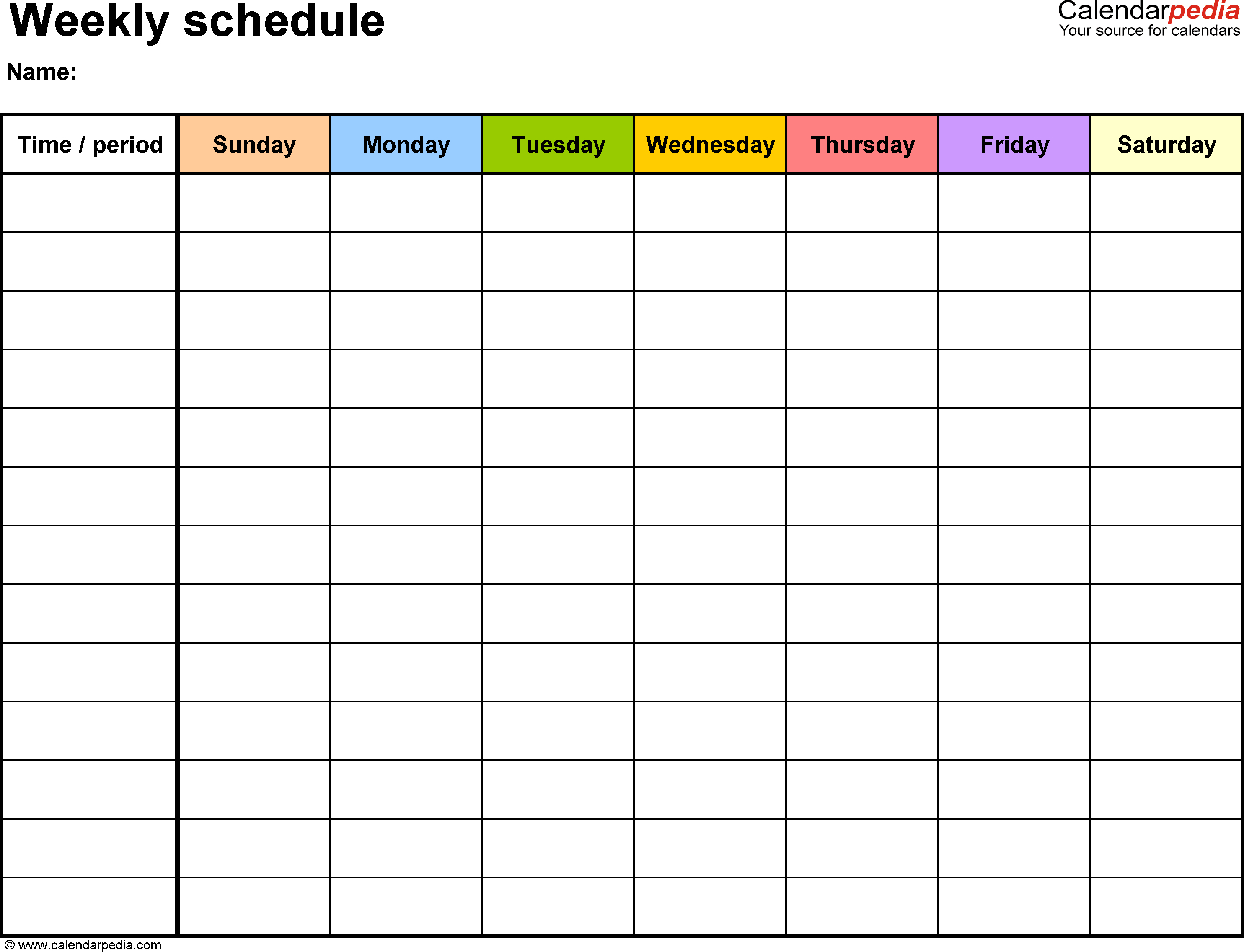 blank 7 day calendar template 3