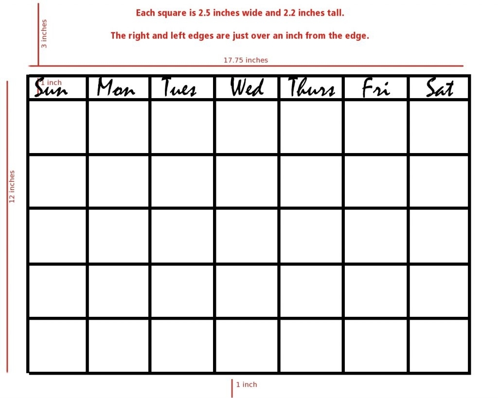 blank 7 day calendar template 34