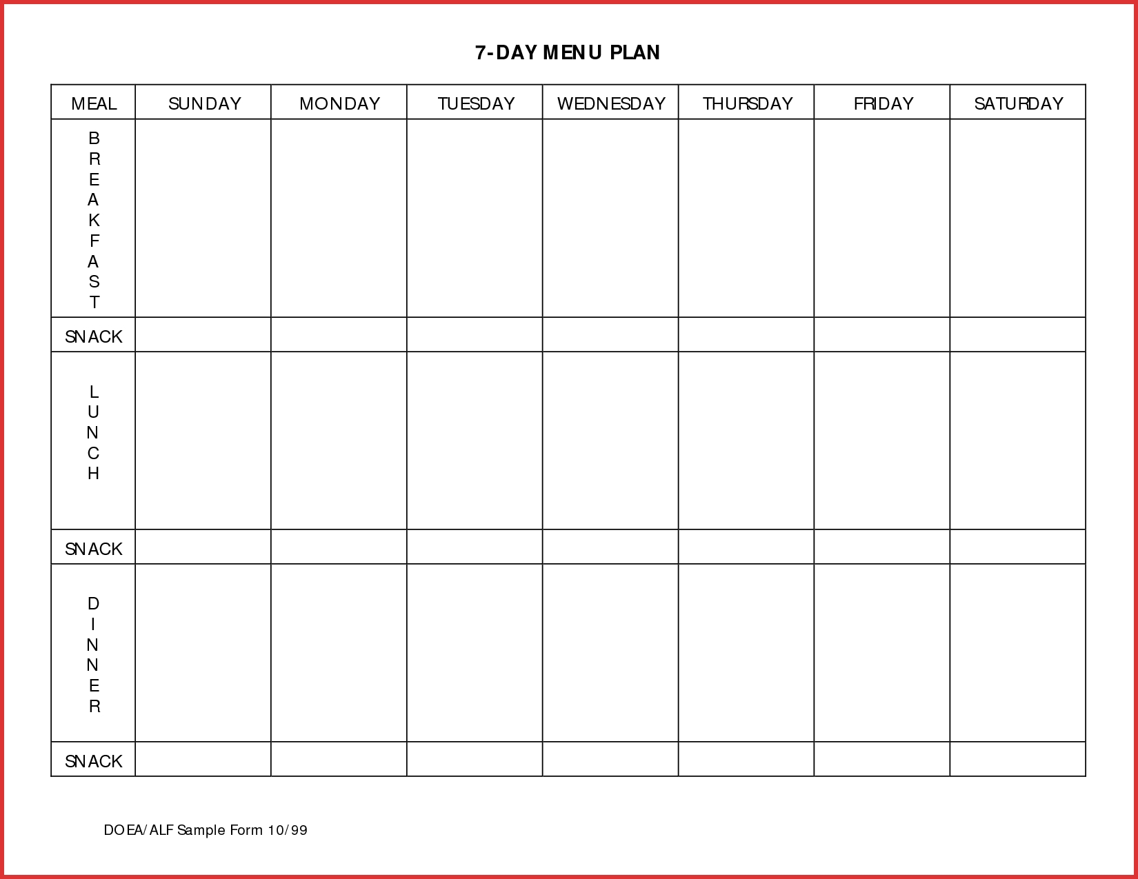 blank 7 day calendar template 37