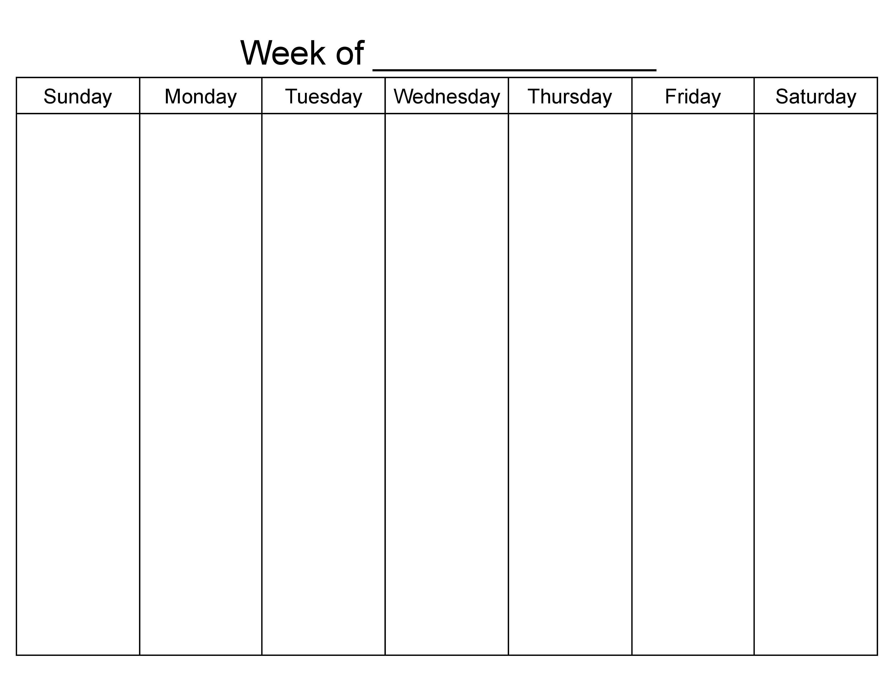 blank 7 day calendar template 4