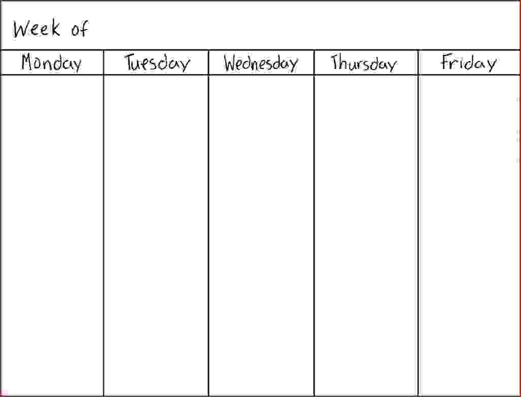 blank 7 day calendar template 40