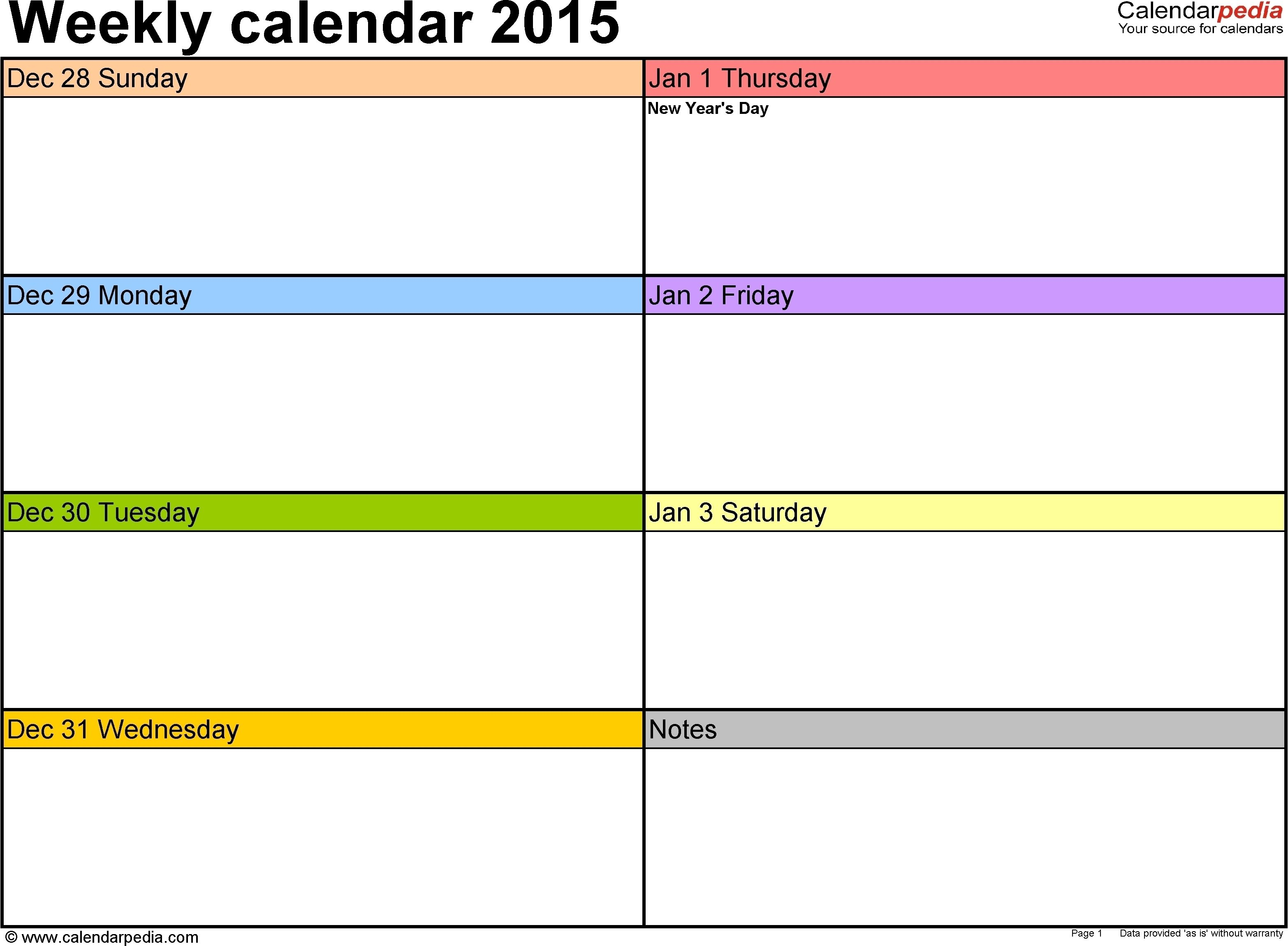blank 7 day calendar template 42