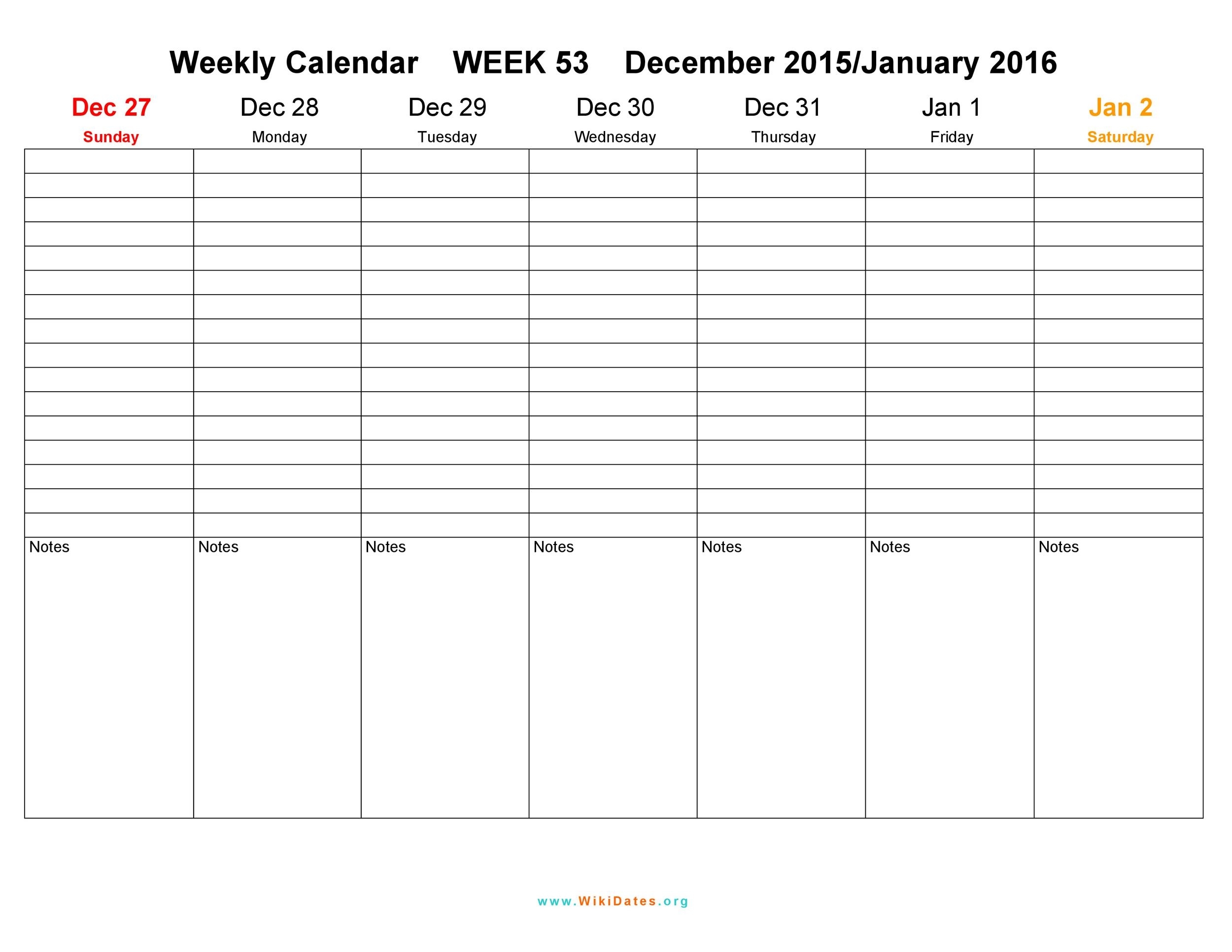 blank 7 day calendar template 44