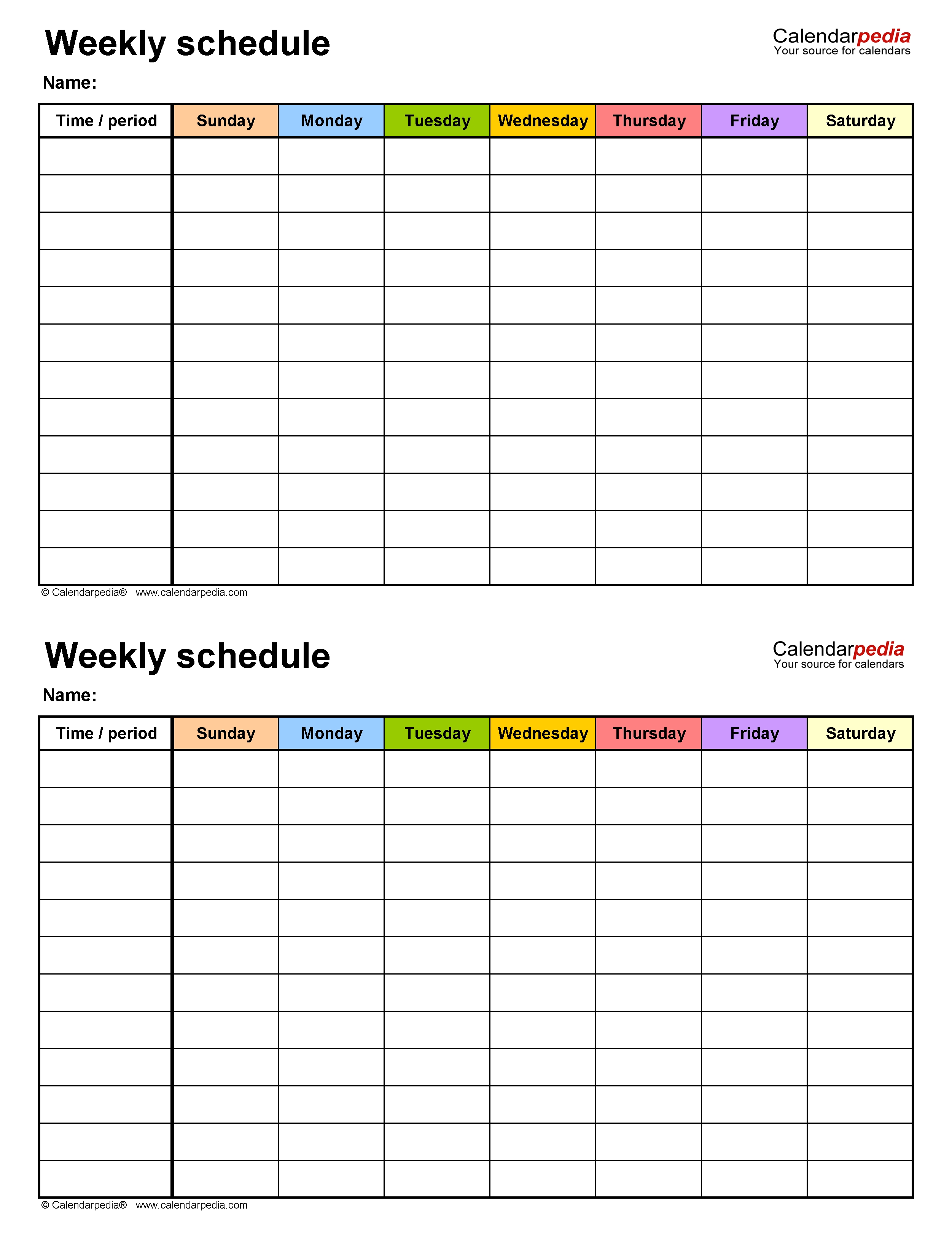 blank 7 day calendar template 46