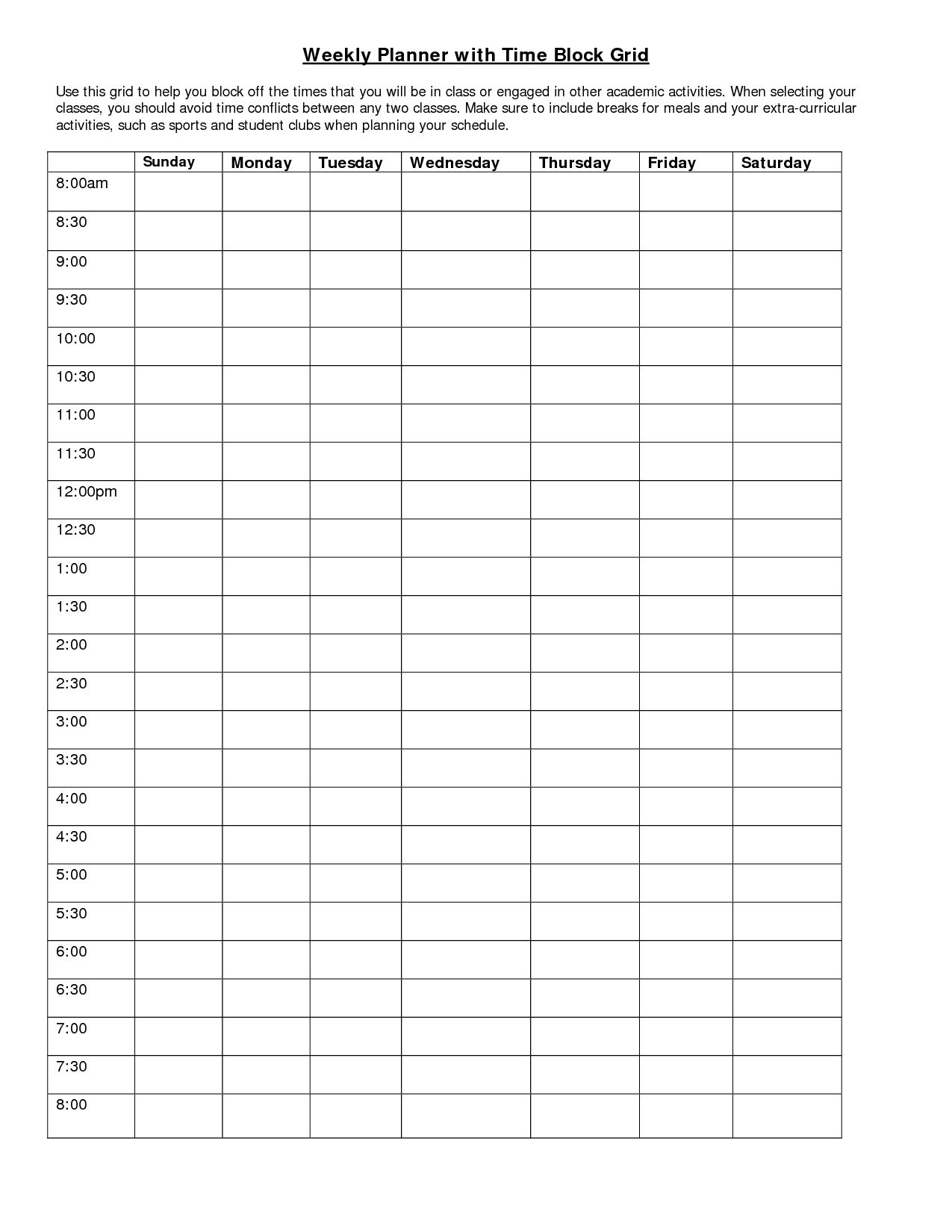 blank 7 day calendar template 49