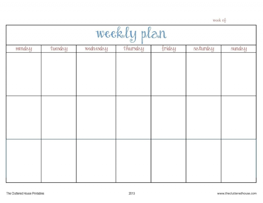 blank 7 day calendar template 53