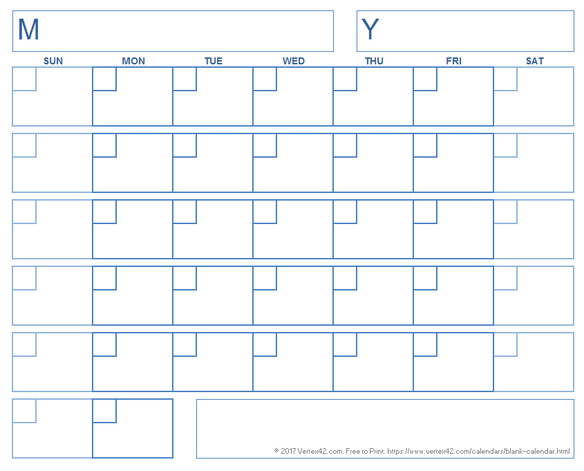 blank monthly calendar page without the year 25