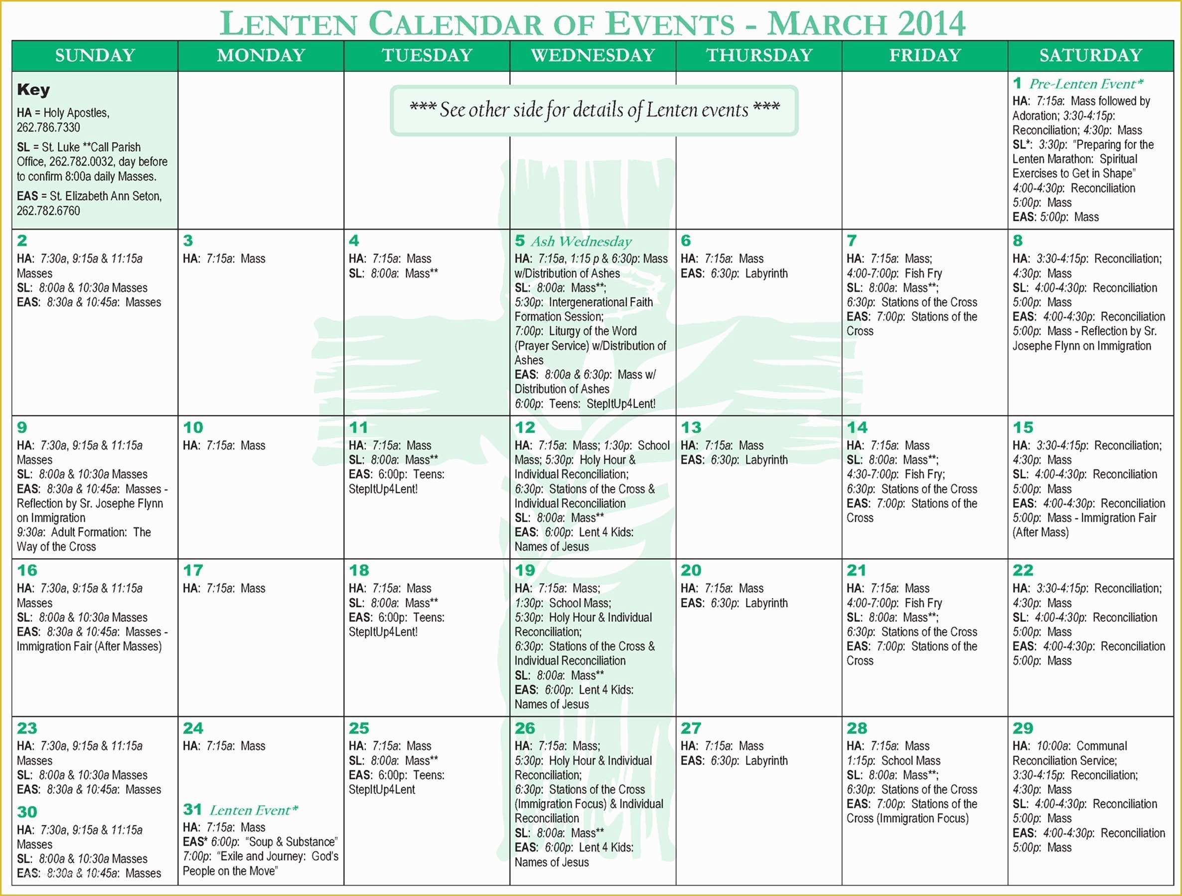church calendar template free 24