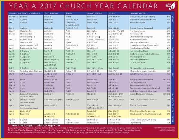 church calendar template free 42