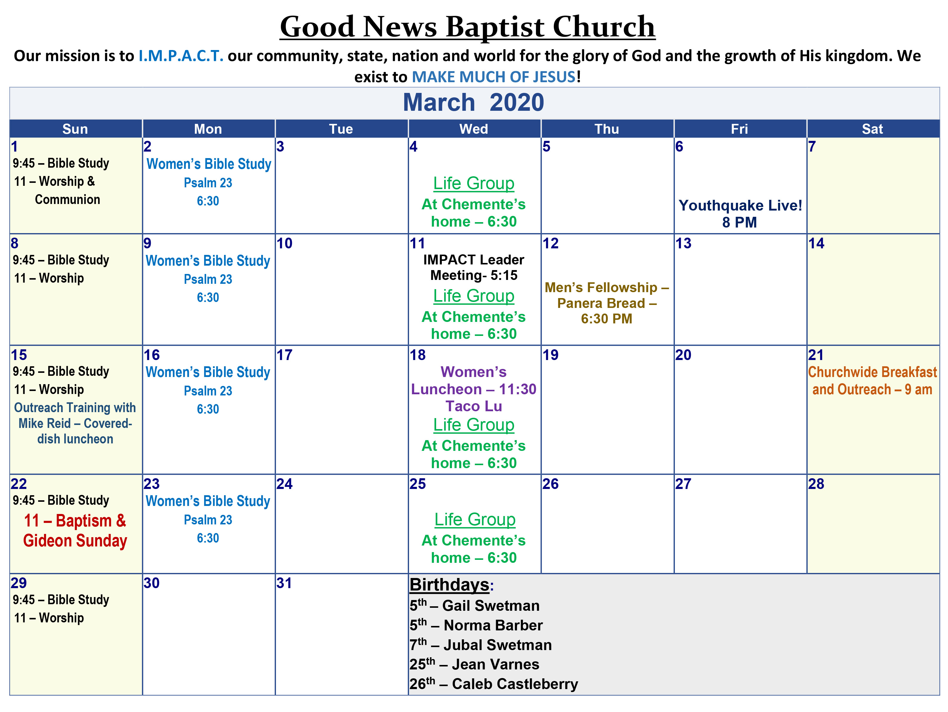 church calendar template free 55