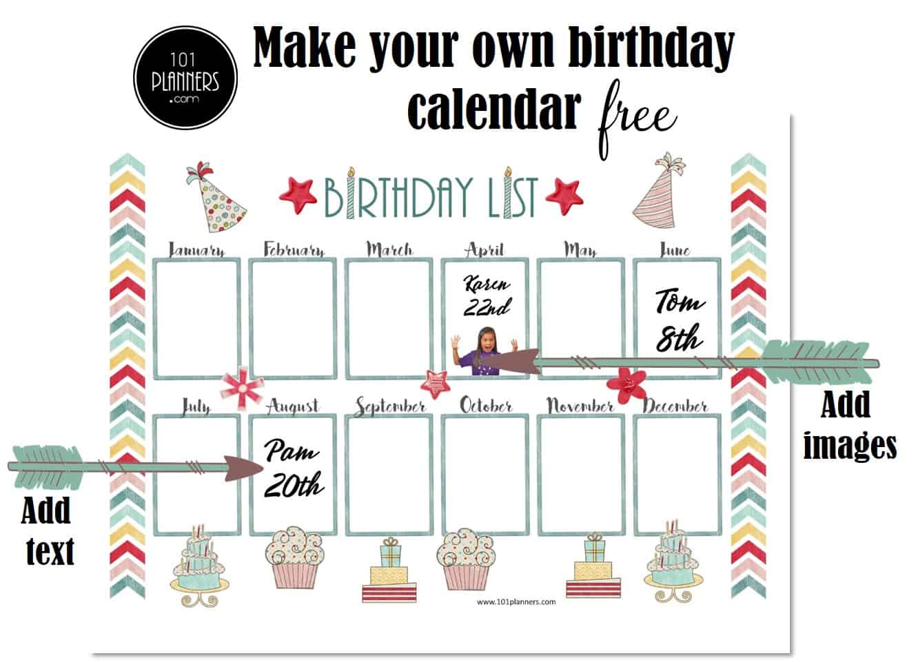 editable birthday calendar template free 10
