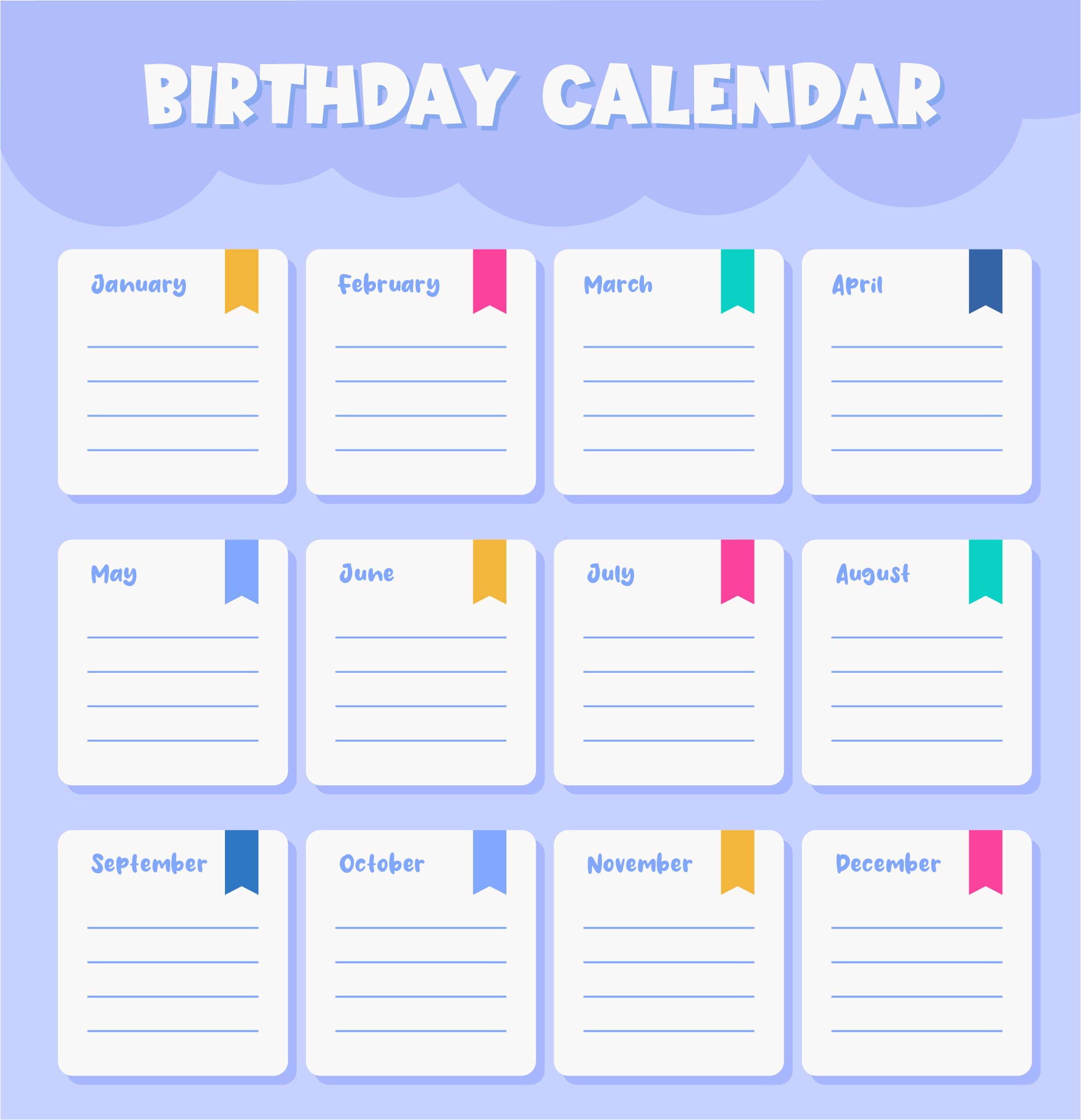 editable birthday calendar template free 33