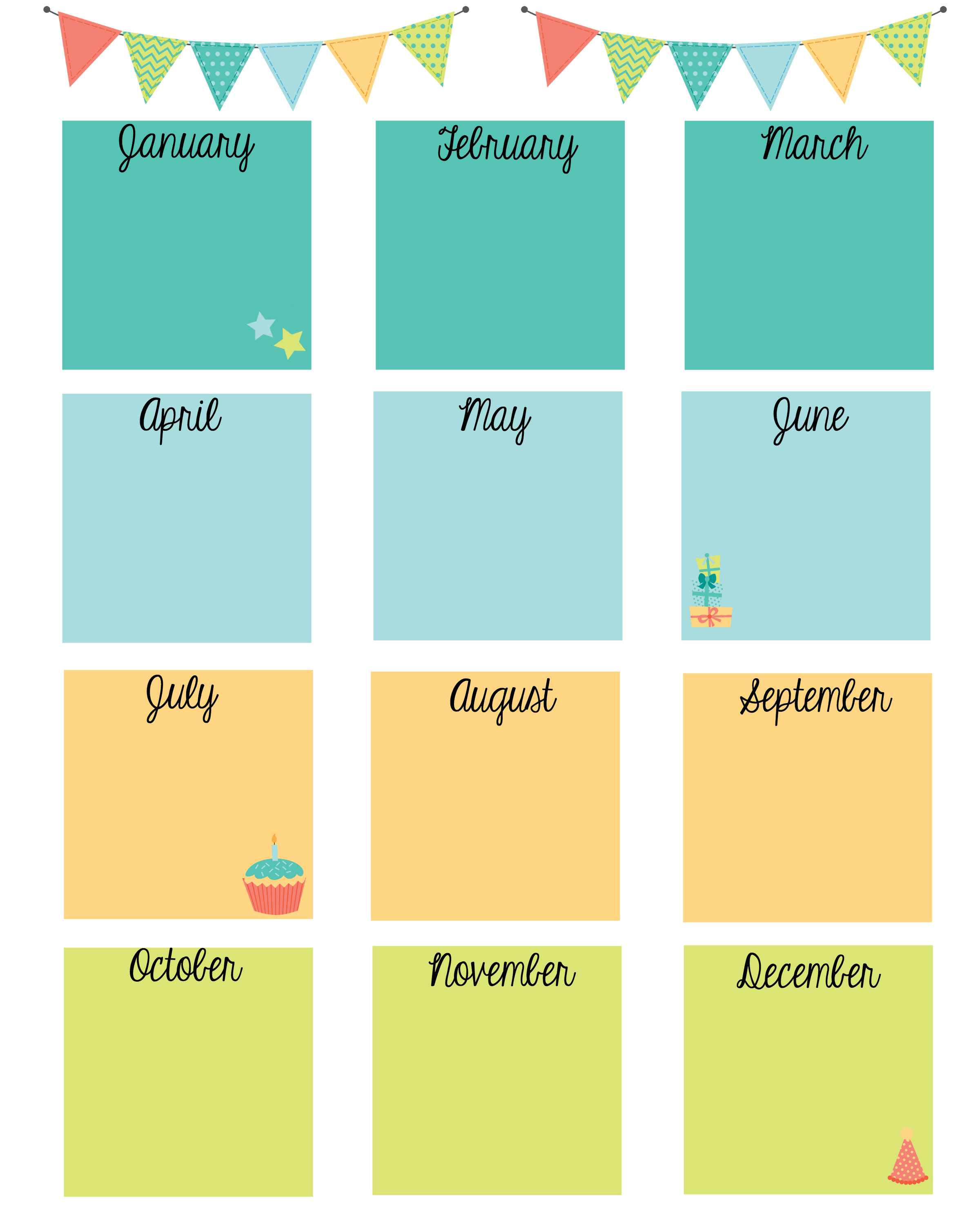 editable birthday calendar template free 4