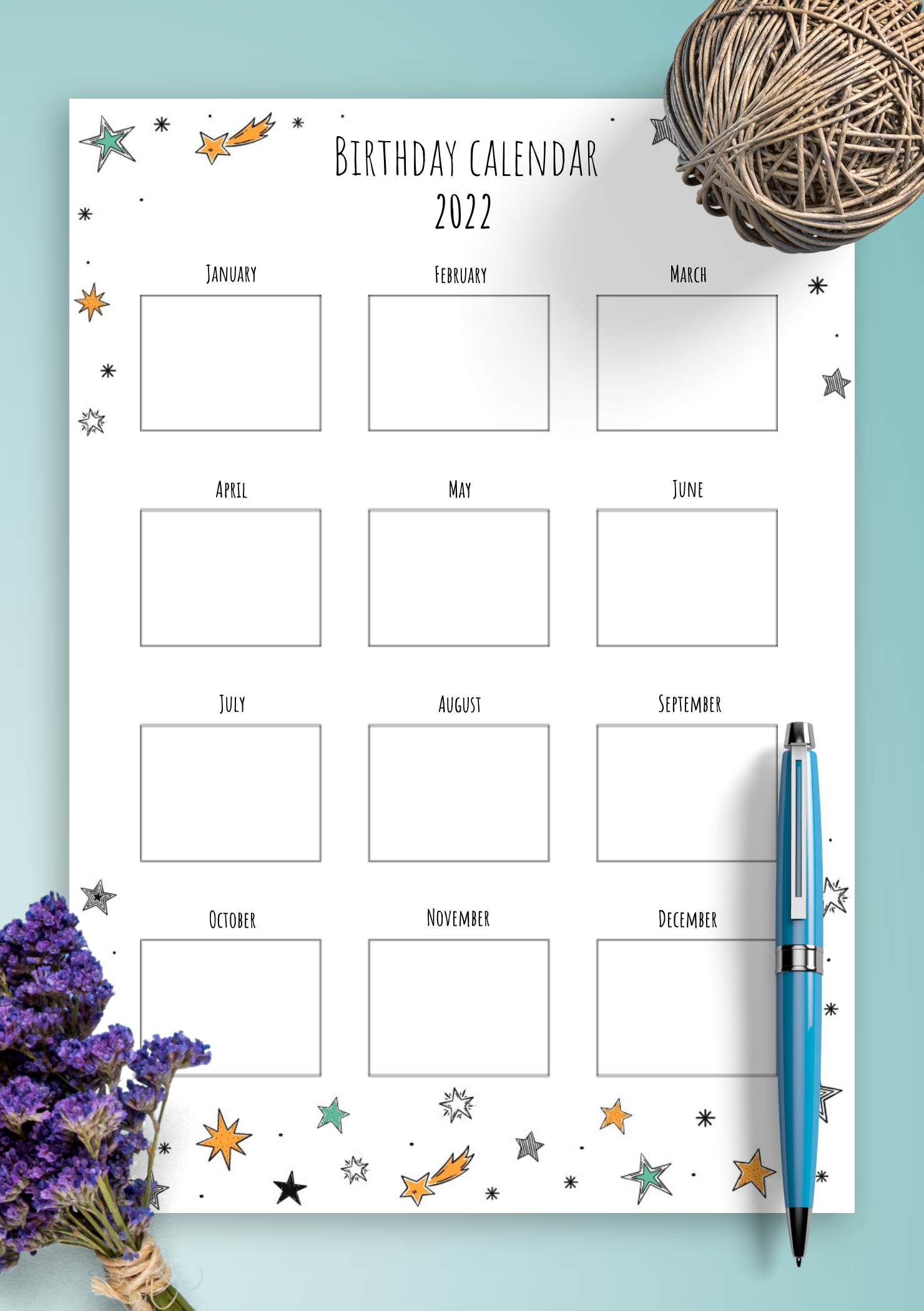 editable birthday calendar template free 40