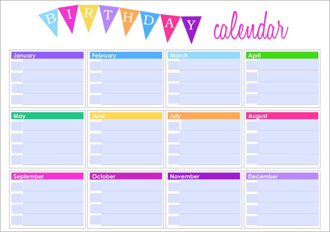 editable birthday calendar template free 58