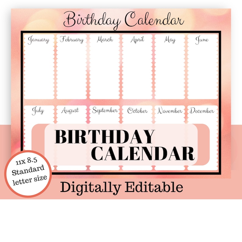 editable birthday calendar template free 60