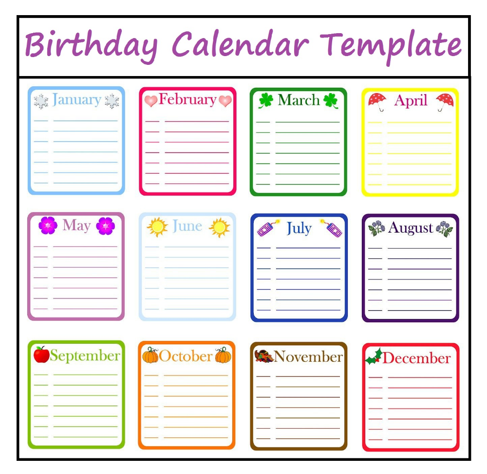 editable birthday calendar template free 8