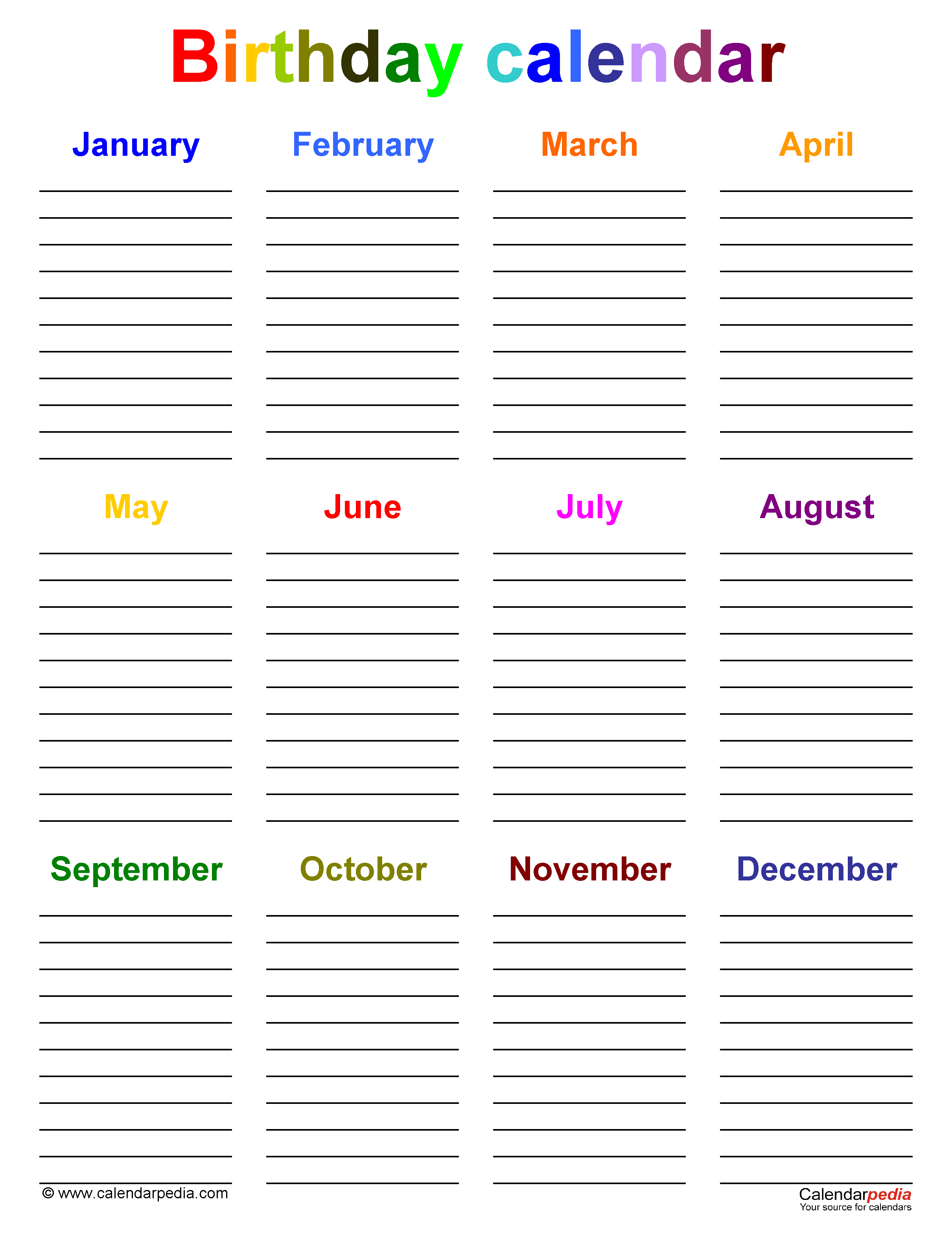 editable birthday calendar template free 9