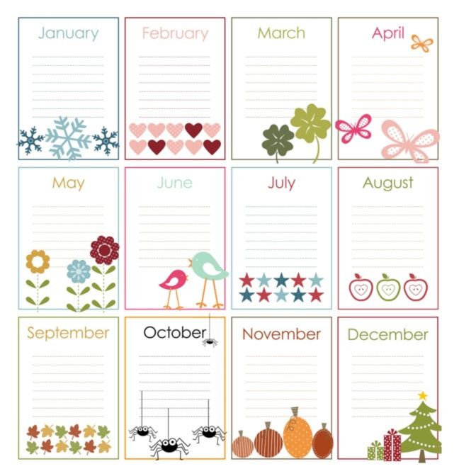 free calendar template for birthdays 10