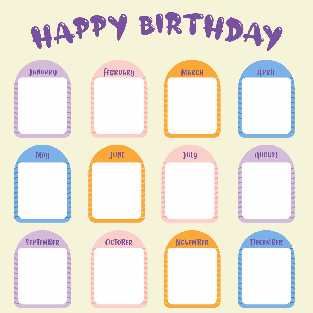 free calendar template for birthdays 14