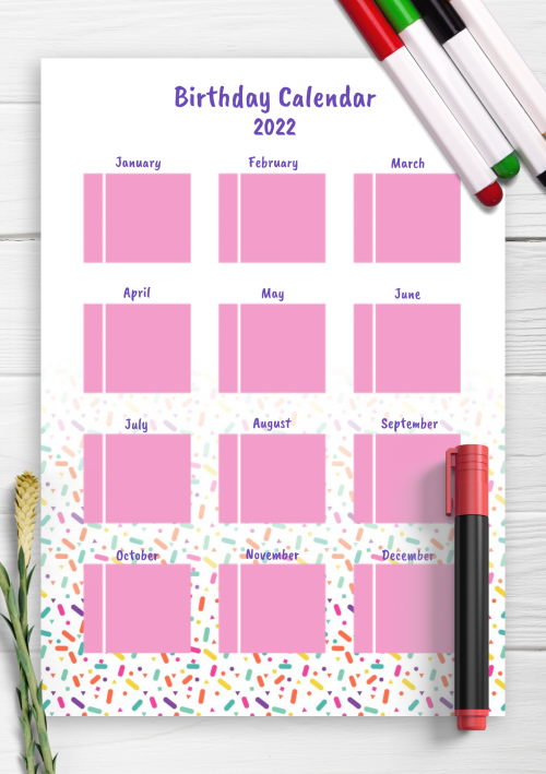 free calendar template for birthdays 19