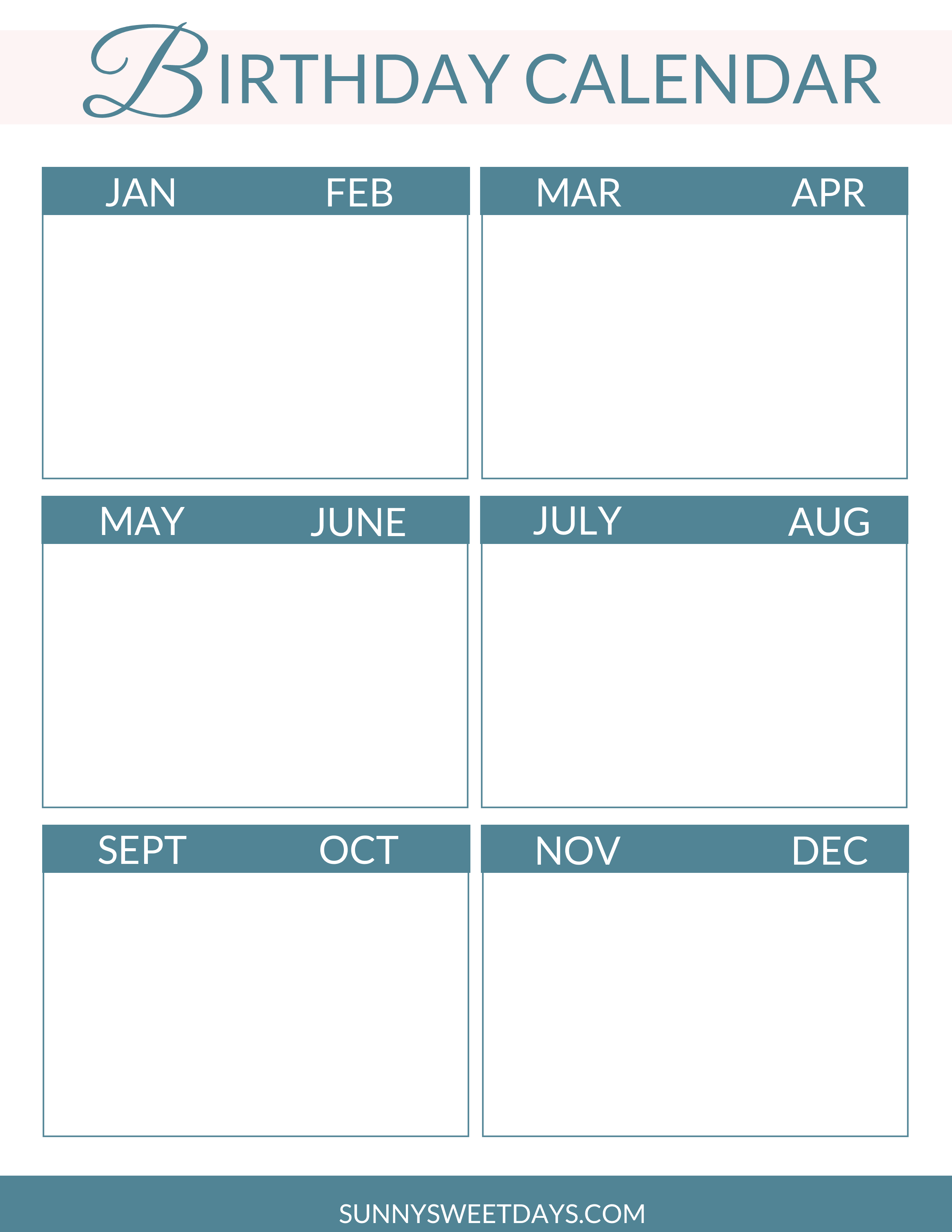 free calendar template for birthdays 35