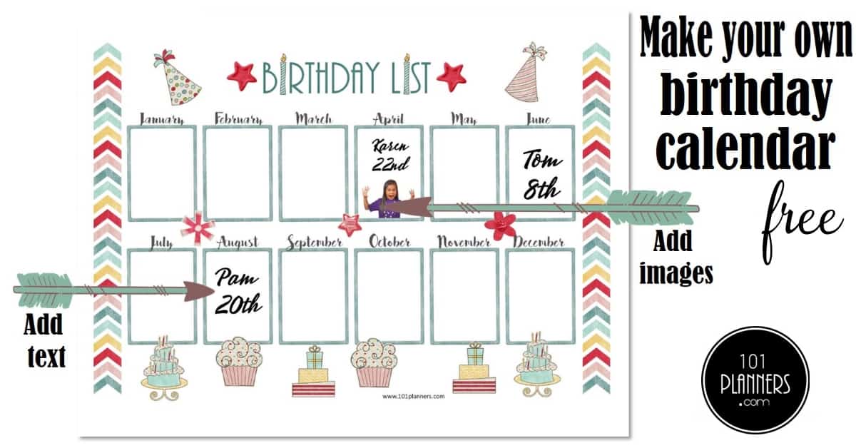 free calendar template for birthdays 57