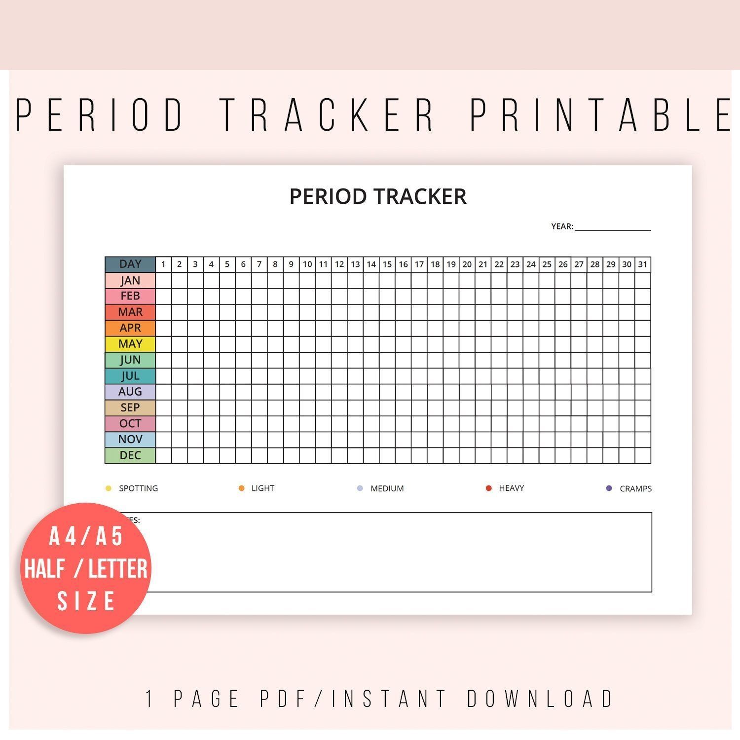 menstruation period chart printable 17
