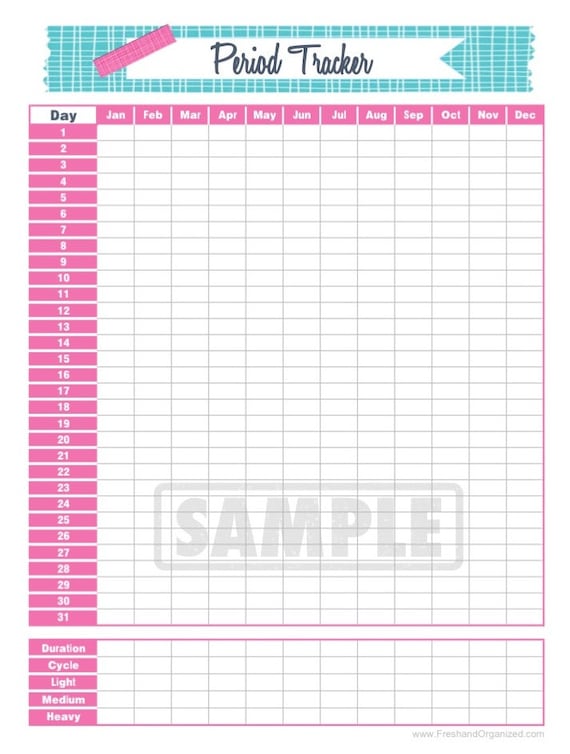 menstruation period chart printable 43