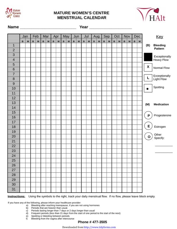 menstruation period chart printable 50